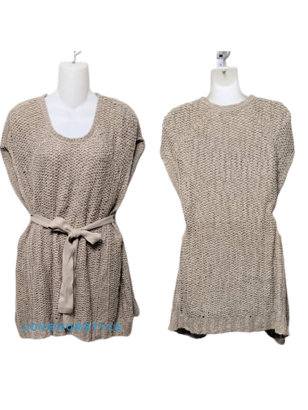Anthropologie SPARROW Knit Belted Tunic Sleeveless Sweater M